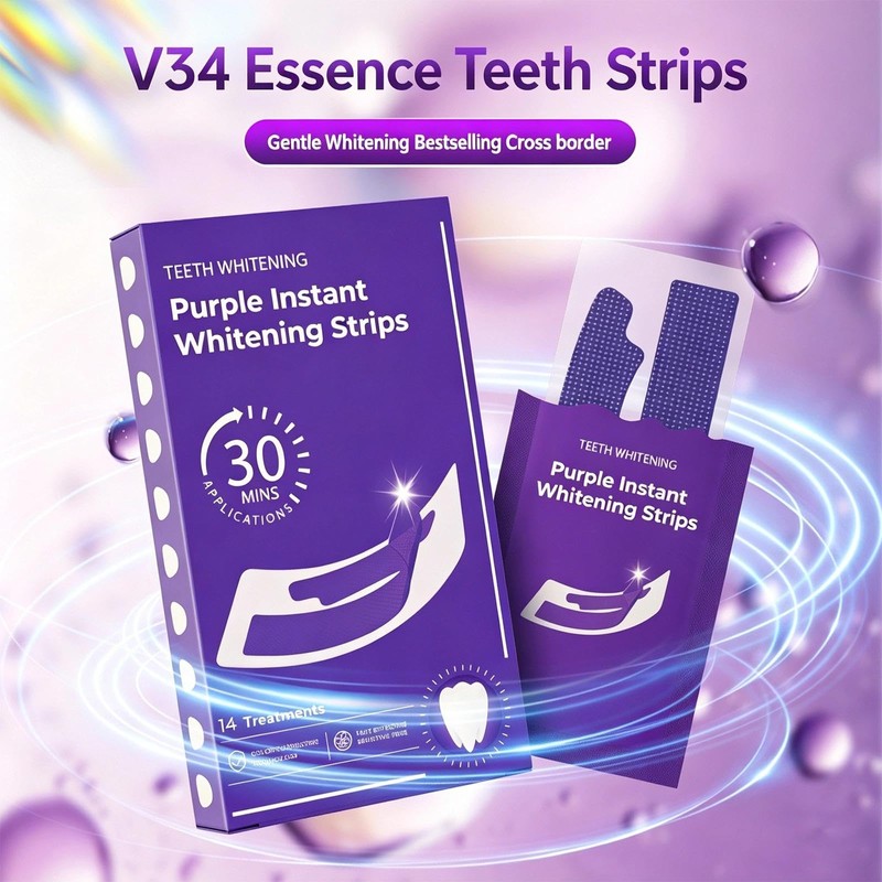 Purple Teeth Brightening Strips – Gentle Teeth Care Strips for