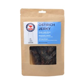 American Ostrich Farms Ostrich Jerky - All Natural Pet Treat - High in Protein and Essential Nutrients, 3.5 oz Bag