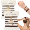 Ptwola 10 Pcs Hair Ties Bracelets Braided Stretch Boho Hair