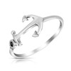 AeraVida Nautical Anchor of Hope Band .925 Sterling Silver Ring