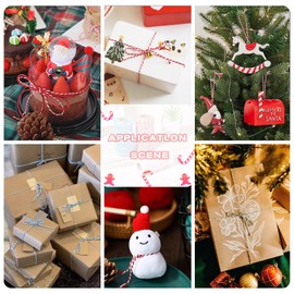 Cheriswelry 109.36 Yards 2mm Twine Cotton String Macrame Twine Ribbon Cord Red Pink Blue Gift Wrapping String for DIY Christmas Jewelry Making Sewing Crafts (3 Rolls)