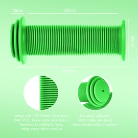 URAQT Bike Handlebar Grips, Solid Color Children's Bike Handlebars, Soft Non-Slip Bicycle Handle Grip, Rubber Handle Cover Universal Kids Bike Grips for Boys and Girls Kids Bikes(Green)