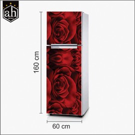 AH Decals Vinyl Rose Wall Fridge Sticker, 23.62 x 0 x 62.99 Inches, Red