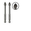 jjw-germany 2 x HM Precision Glass Drill Bit Tile Drill Diameter 6.0 mm with 4 Blades