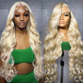 Alipeacock Blonde Lace Front Wig 13x4 Body Wave Lace Front Wigs Pre Plucked with Baby Hair 150% Density Brazilian Lace Frontal Wigs for Women 32 Inch 613 Body Wave