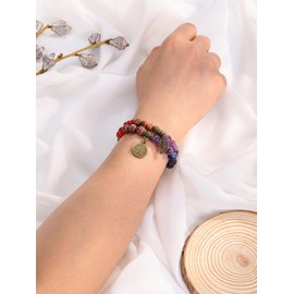 Zysta 7 Chakra Bracelet Real Stones Tree of Life Bracelets Natural Gemstone Yoga Bracelet Energy Therapy Balance Buddha Bracelet for Women, Gemstone