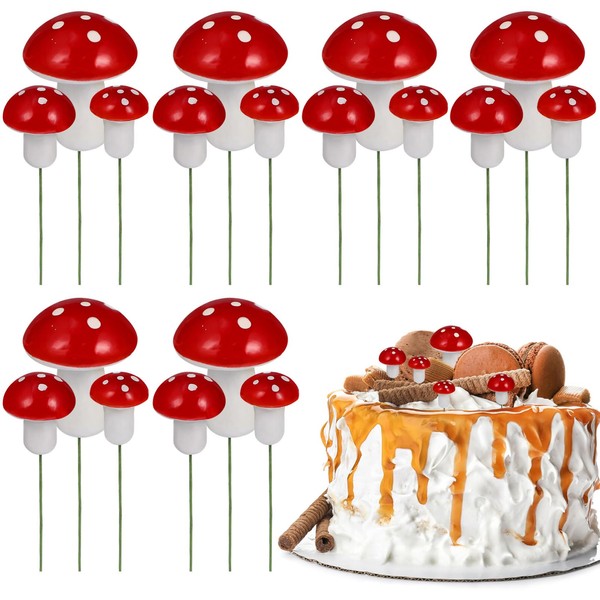 TOYANDONA Baby Decor 30 Pcs Mini Mushrooms Foams Mushroom Cupcake