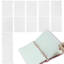 YACHUN Divider Cards, A5 Index Cards, 12 Pages, Approx. 8.3 x 5.8 inches (210 x 148 mm), Translucent, 6 Holes, Divider Labels, Made of Polypropylene, Durable, Waterproof, Notepad, Divider Files, Study