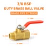 GASHER 3PCS 3/8 Inch Brass Mini Ball Valve Shut Off