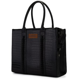 Montana West × Wrangler Tote Bag Large Satchel with Zipper Top Handle Handbag for Women WG70-8317BBK