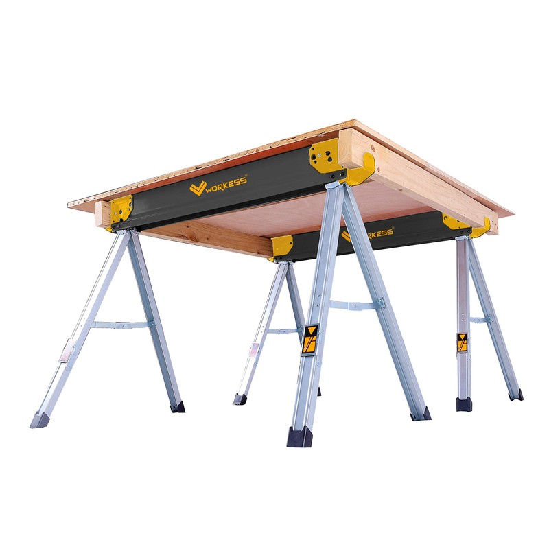 WORKESS Saw Horses 2 Pack Folding, Heavy Duty Sawhorse Table