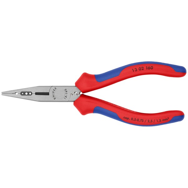 Knipex Electricians' Pliers black atramentized, with multi-component grips 160 mm 13 02 160