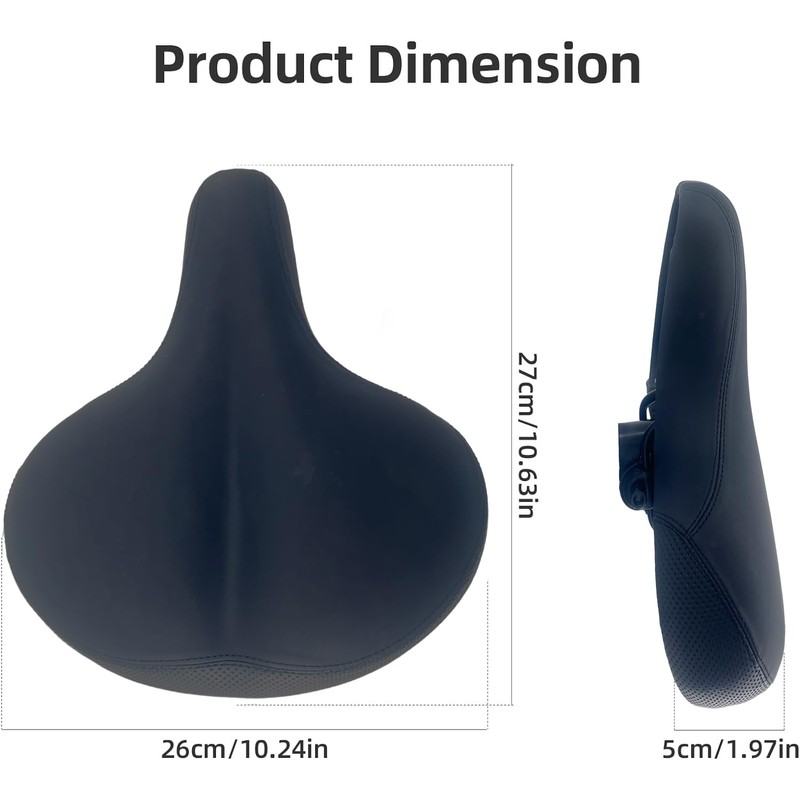 EIRONA Oversized Bike Seat - Comfortable Universal Bicycle Saddle -