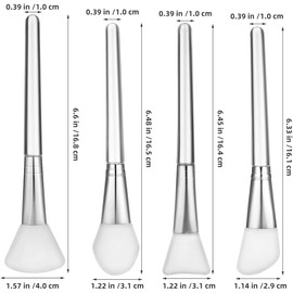 Kit de 4 Pinceles y Espátulas de Silicona para Mascarillas Faciales Limpieza Rápida, Ideales para Tratamientos de Arcilla y Uso en Spa