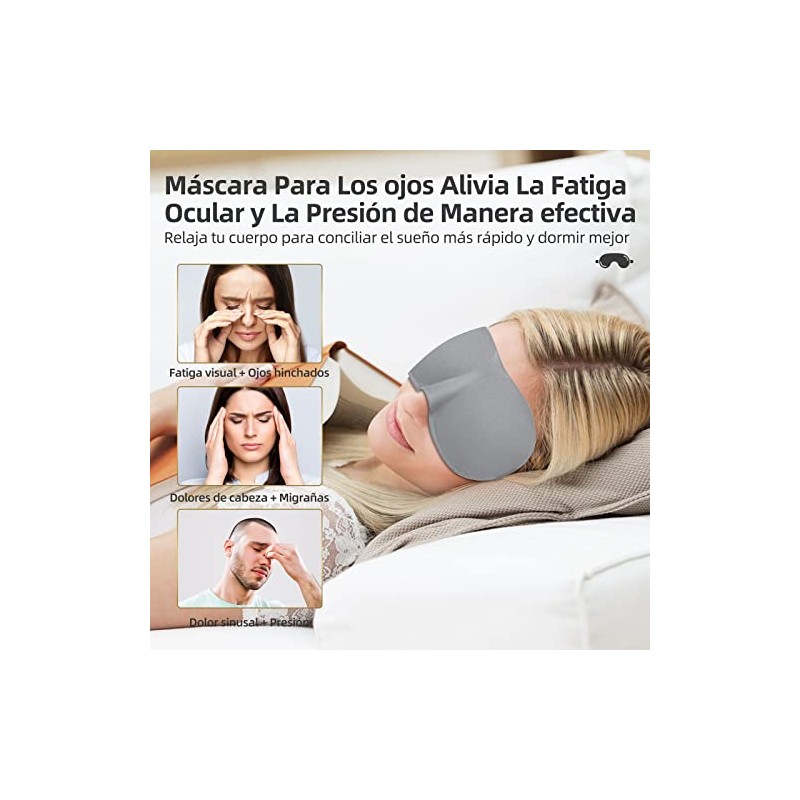 3 Piezas Antifaz para Dormir para Dormir de Lado, Antifaz