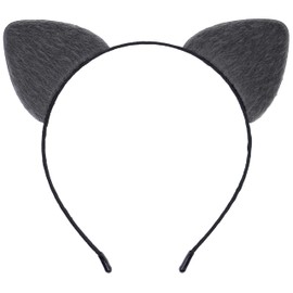 Bonnie Z. Leonardo Furry Padded Grey Cat Ears Headband