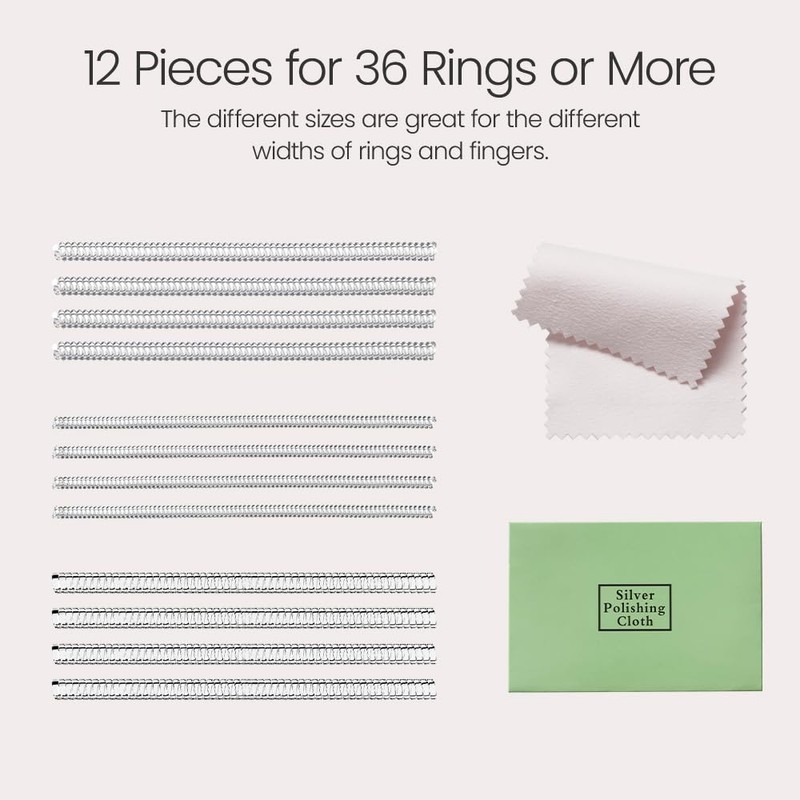 Meowoo Ring Sizers for Loose Rings, 12 pcs Coil Ring