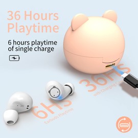 AMAFACE Kinder kopfhörer Bluetooth 5.0 Mädchen Kopfhörer Kabellose mit Mic 36H Playtime IPX5 Wasserdicht LED-Display USB-C In Ear Bluetooth Kopfhörer für Smartphones