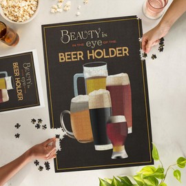 Beauty is in The Eye of The Beer Holder, Beer Glasses (1000 Piece Puzzle, Challenging Jigsaw Puzzle for Adults, Made in USA)