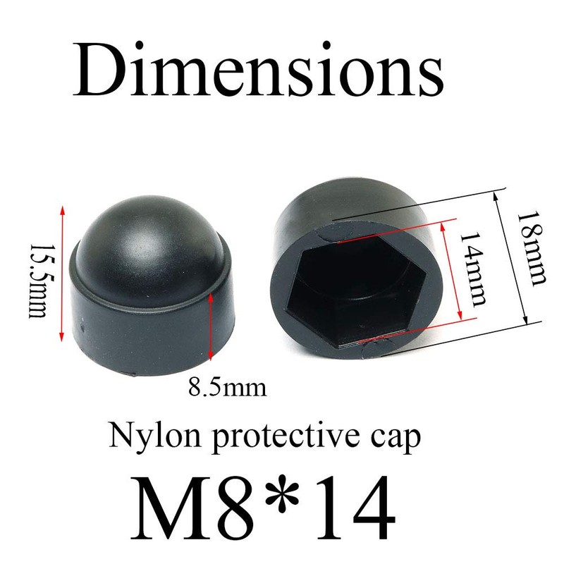 Pro Bamboo Kitchen 24PCS Bolt Nut Protection Cap Black Hexagon