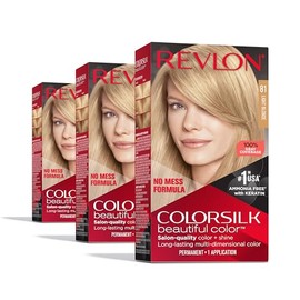 Revlon Colorsilk Beautiful Color Permanent Hair Color, (OLD VERSION) 81 Light Blonde (Pack of 3)