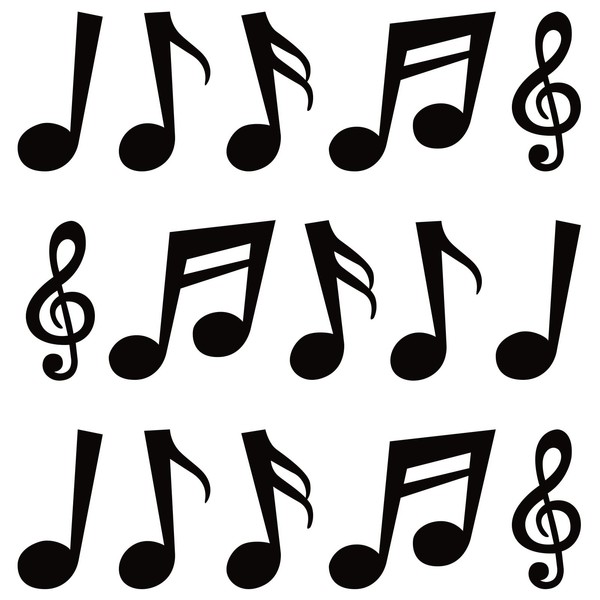 Whaline Music Notes Cutouts 45Pcs Musical Note Shape Cut Outs