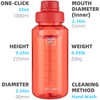 Fanhaw 32 oz Clear BPA-Free Tritan Water Bottle with Fast-Flow