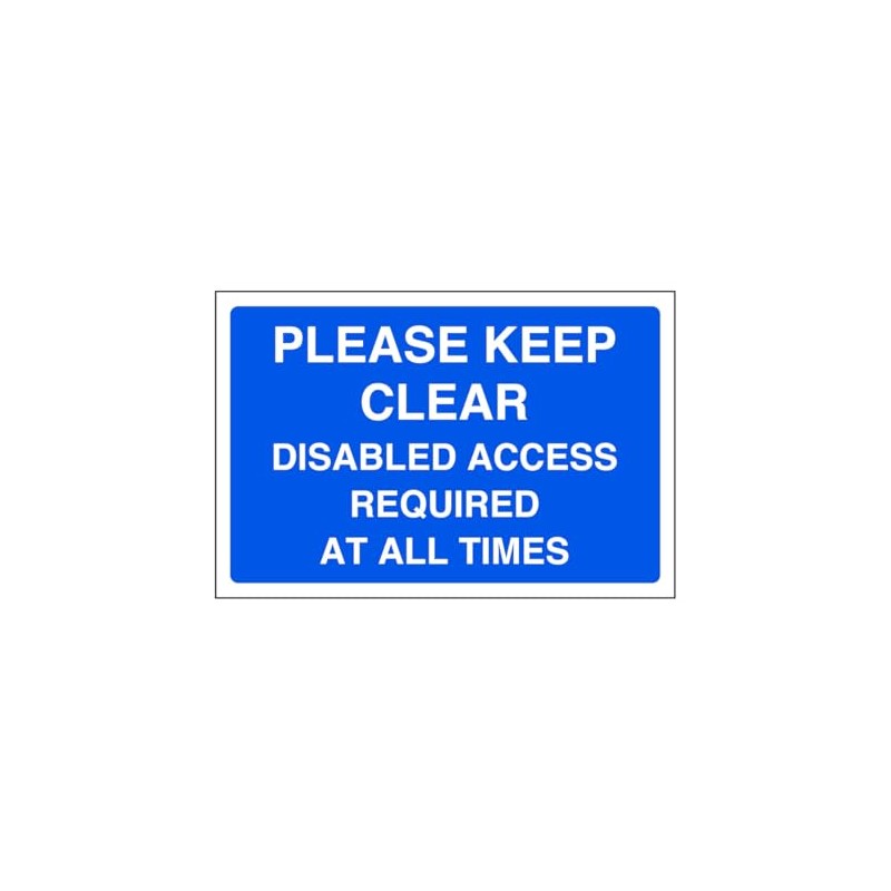 Please keep clear disabled access required at all times -