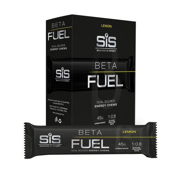 Science in Sport Beta Fuel Dual Source Energy Chews, Energy Bars, Lemon Flavour, 45 g of Carbs, 60g Bar (6 Pack)