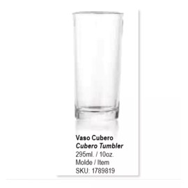 LUNITA DE CRISA 20 Vaso Cubero High Ball 295 Ml 10 Oz Lunita By Crisa