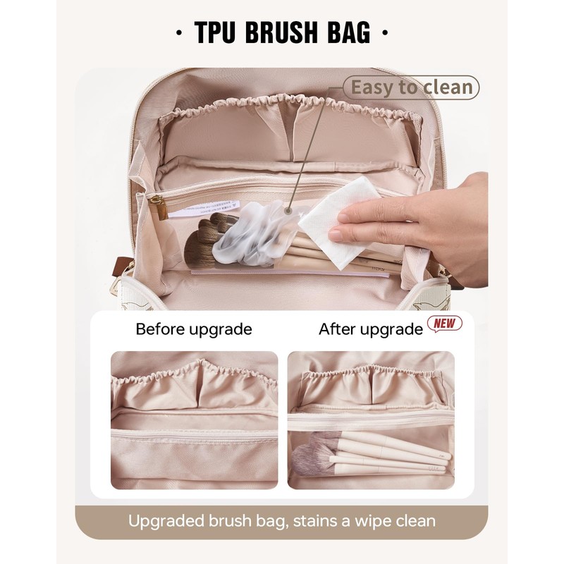 EACHY Travel Makeup Bag,Large Capacity Cosmetic Bags for Women,Waterproof Portable