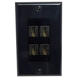 RiteAV - 4 Port HDMI 2.1 Decorative Wall Plate (Black)
