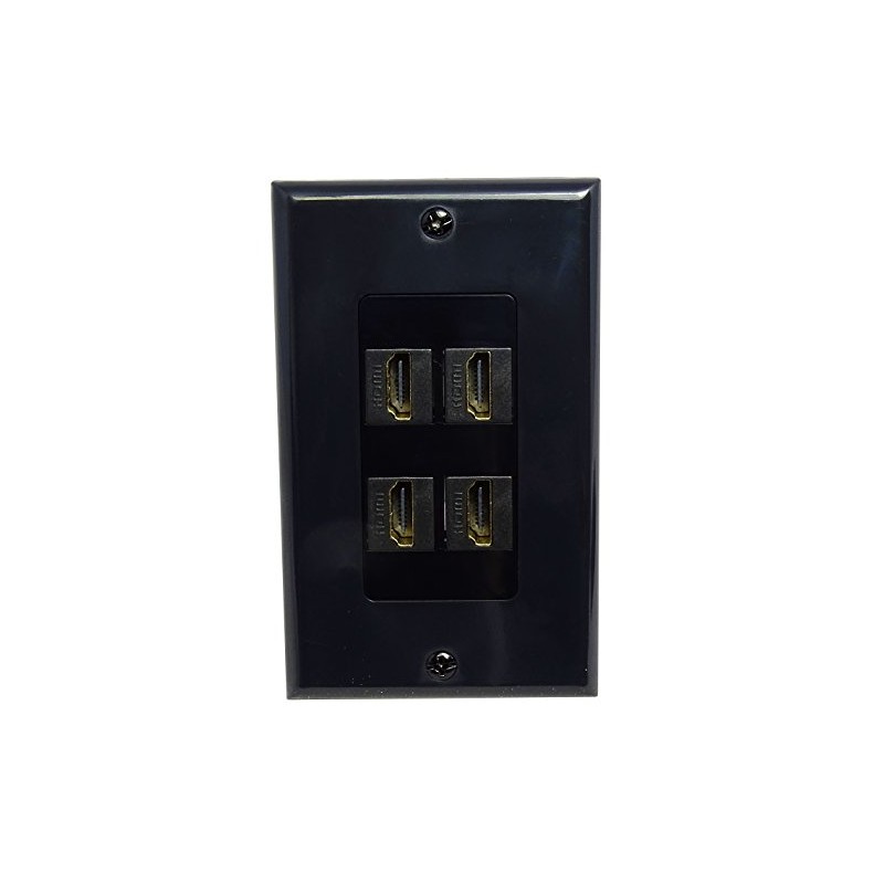RiteAV - 4 Port HDMI 2.1 Decorative Wall Plate (Black)