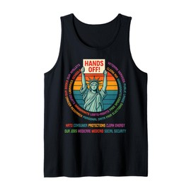 Vintage Liberty Statue Hands Off Freedom Protest Retro Tank Top