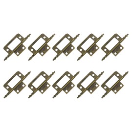 sourcing map Non-Mortise Hinges, 10pcs Iron Butt Hinge Cabinet Hinges Door Hinges for Cabinet Hardware Cupboard Door Furniture (Bronze, 3.43 x 0.75inch)