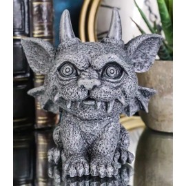 Gothic Horned Bat Cat Gargoyle Bast Figurine Small Mythical Fantasy Decor Statue