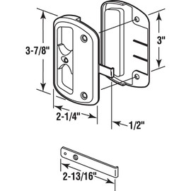 Prime-Line A 186 Black Plastic Sliding Screen Door Latch and Pull, Alumilite (Single Pack)
