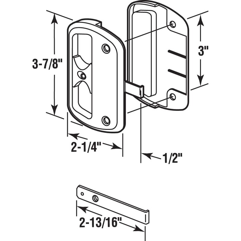 Prime-Line A 186 Black Plastic Sliding Screen Door Latch and