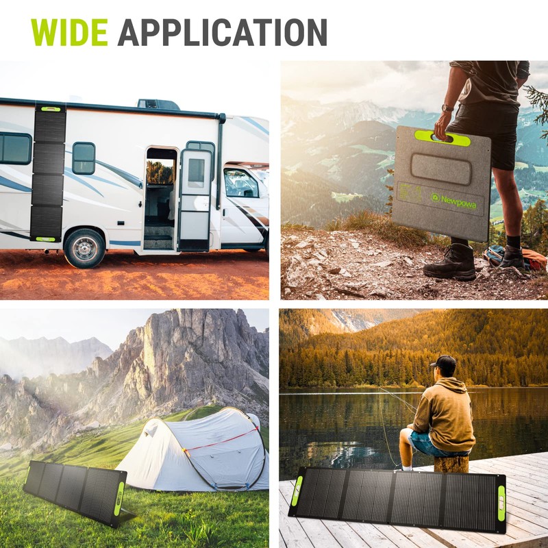 Newpowa 200W Portable Solar Panel Kit with Adjustable Kickstand Case,200Watt