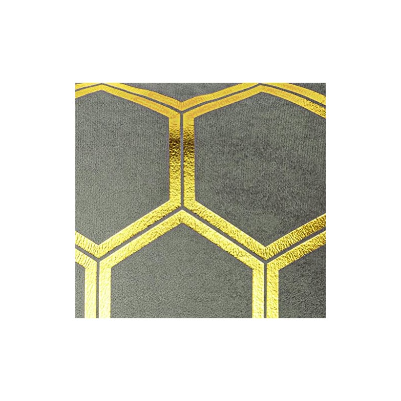 Red Rainbow Gold Metallic Honeycomb Hexagon Design Velvet Cushion Cover
