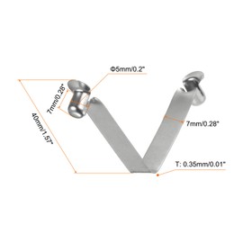 HARFINGTON 12pcs Single Button Kayak Paddle Snap Spring Clip 40x7mm 65Mn Spring Steel V-Shaped Hollow Lift Telescopic Locking Tube Pole Clips for Tent Umbrella Camping