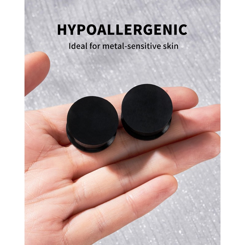 Qmcandy Solid Silicone Flesh Ear Gauges Stretching Kit Double Flared