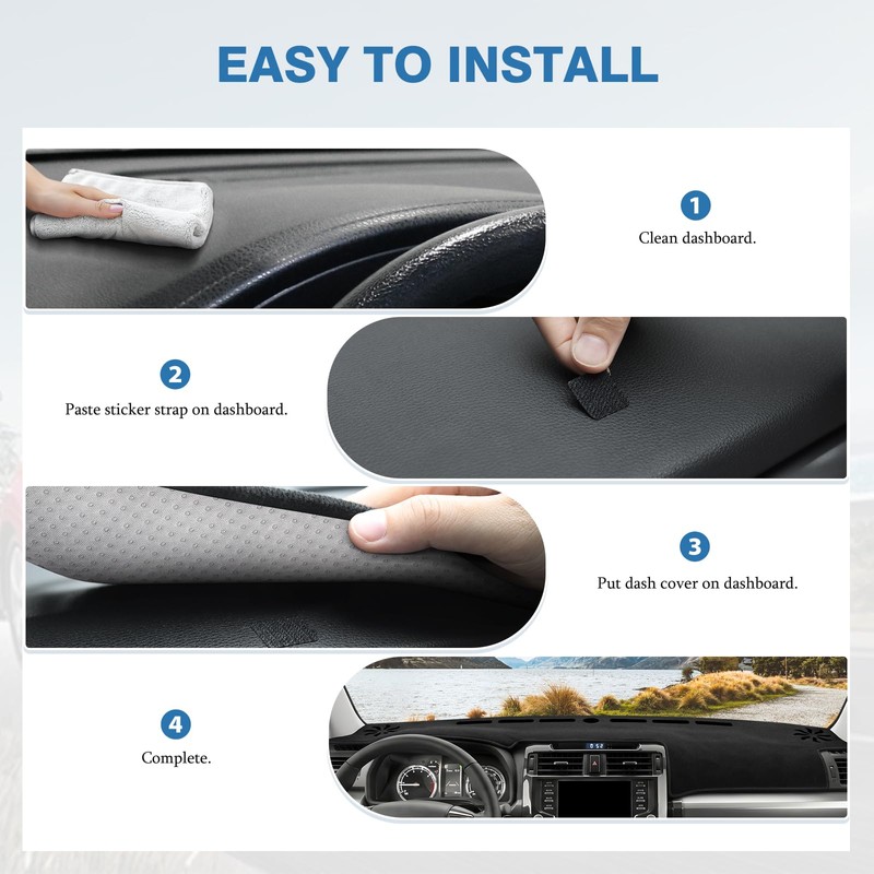 FIILINES Dash Cover for 2010-2024 Toyota 4Runner, Dashboard Mat Exact