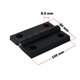 Flyshop Black Plastic Nylon Door Ball Bearing Butt Hinge 4" x 3", 105 x 80mm