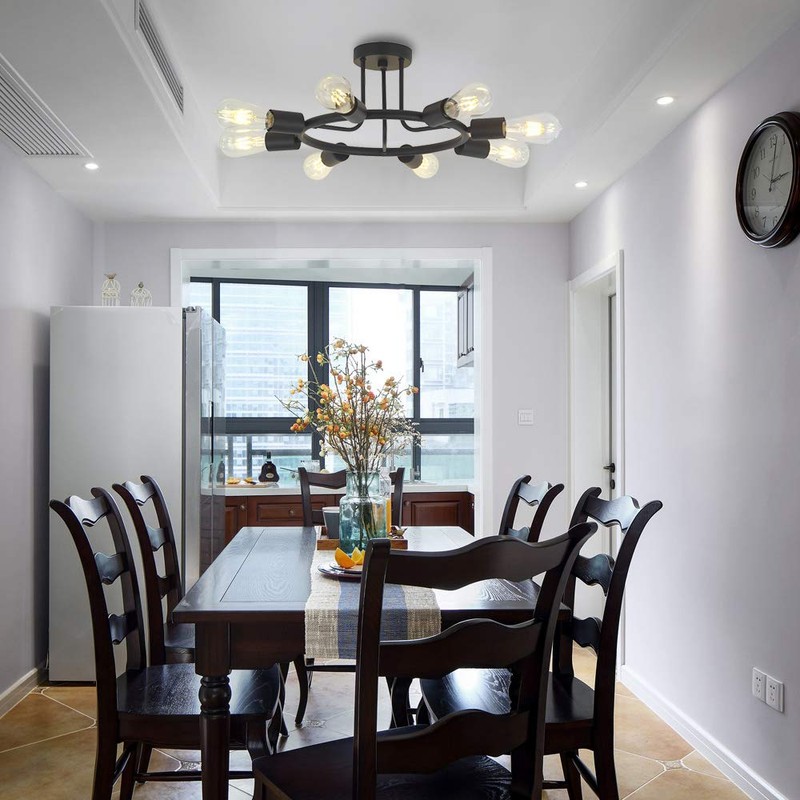 BONLICHT 8 Lights Semi Flush Mount Sputnik Ceiling Light Modern
