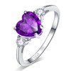 Bonlavie 925 Sterling Silver Ring for Women, 2.25ct Amethyst ring,