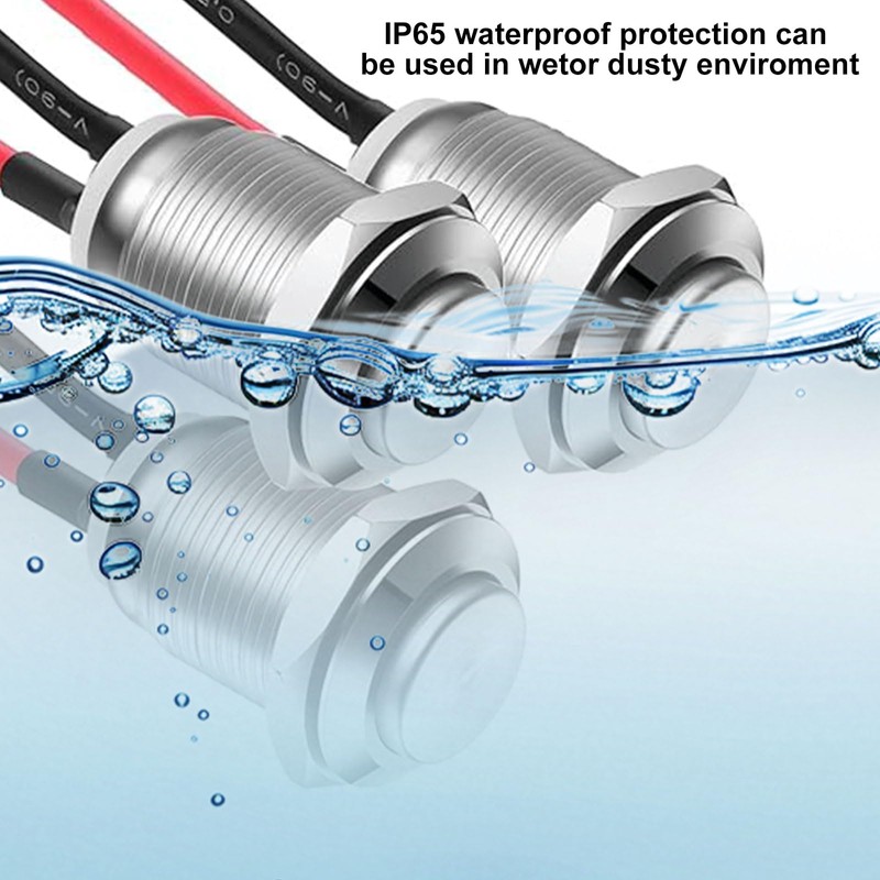 3 Pack 12V Prewired Waterproof Push Button Switch – Momentary