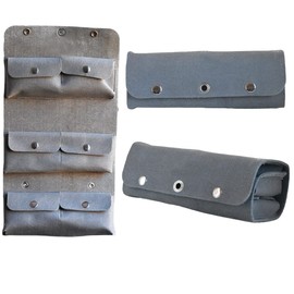 Sheep Shearing Handpiece Leather Comb Pouch 6 Pocket (Grey)