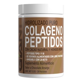 Giant Sports International  Colgeno Hidrolizado con Cacao Natural y Hongos Reishi  No Contiene Aditivos, Ni Ingredientes Artificiales  Hecho en EUA...