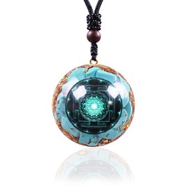 Day Day Up Turquoise Orgonite Pendant Healing Crystal jewelry Orgone Yoga Necklace Reiki Spiritual Energy Jewelry For Women (2)